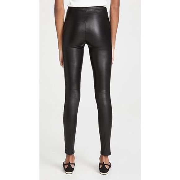 Theory High Rise Adbelle L2 Leather Skinny Pants Black Size 4 - Picture 5 of 15